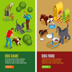 Dog Vertical Isometric Banners