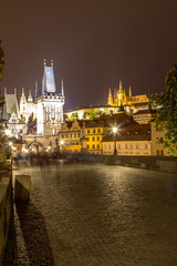 Obraz premium Night scenery of Prague, Czech Republic