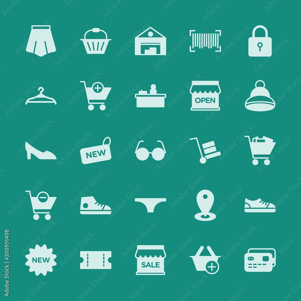 Poster modern simple set of clothes, shopping vector fill icons. ..contains such icons as business, value, 