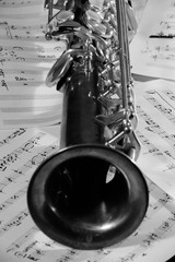 Obraz premium Sax soprano over arrangements