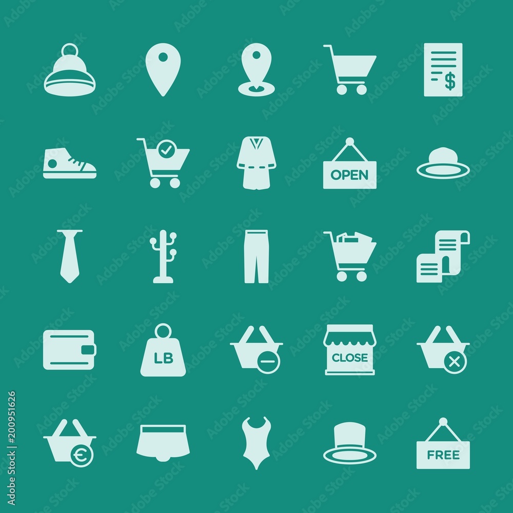 Poster modern simple set of clothes, shopping vector fill icons. ..contains such icons as edit, pants, icon