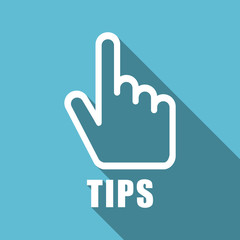 Tips symbol flat design vector blue icon