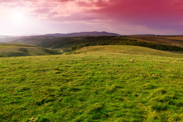 sunset on the mountain Zlatibor