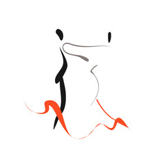 Logo of dancing couple.