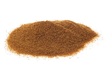 Chicory powder on white background