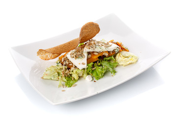 Restaurant food. Salad in a plate. Delicious food.