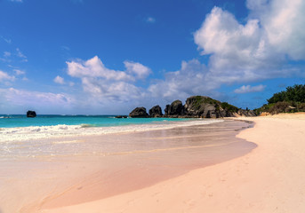 Beautiful Horseshoe Bay Beach on Bermuda's south shore.