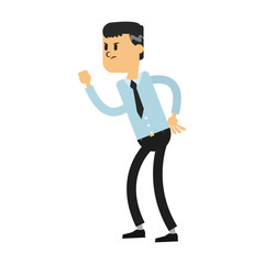 Businessman with hand clenched cartoon vector illustration graphic design