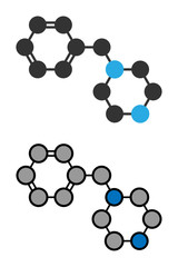 Benzylpiperazine (BZP) recreational drug molecule.