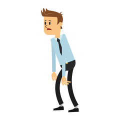 Tired businessman cartoon vector illustration graphic design