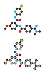 Betrixaban anticoagulant drug molecule.