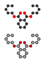 Di-n-pentyl phthalate (DNPP) plasticizer molecule.