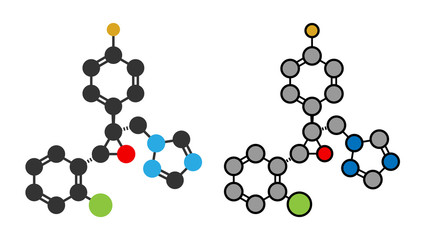 Epoxiconazole pesticide molecule.