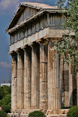 Long Roman Temple on Acropolis, Athens, Greece