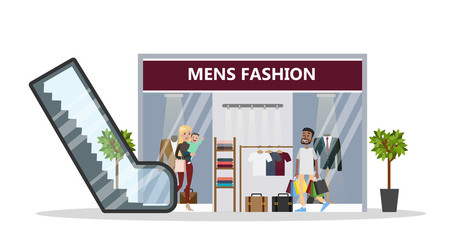 Men's fashion at mall.