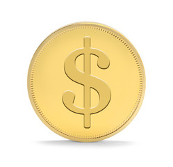 Gold Money Coin Upright