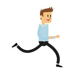 Businessman running cartoon vector illustration graphic design