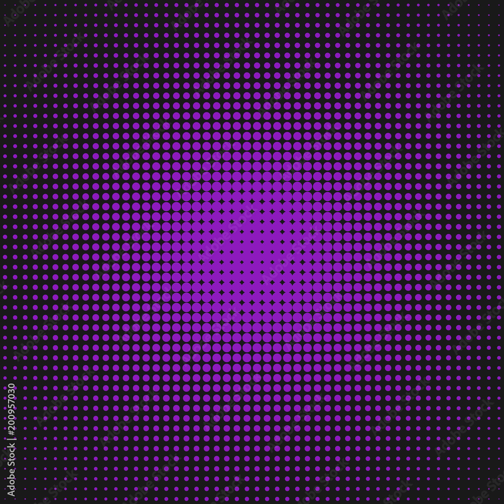 Poster geometric abstract halftone circle pattern background - vector graphic from dots