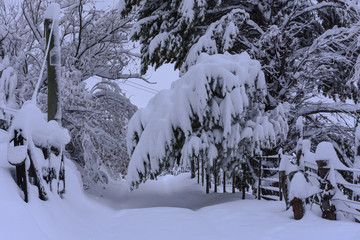 After a big snowstorm in Esquel, Patagonia, Argentina