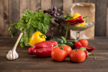Fototapeta na wymiar Fresh healthy organic vegetables. Food background