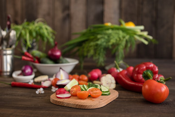 Fresh healthy organic vegetables. Food background