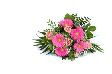 Blumenstrauß auf weißem Hintergrund
