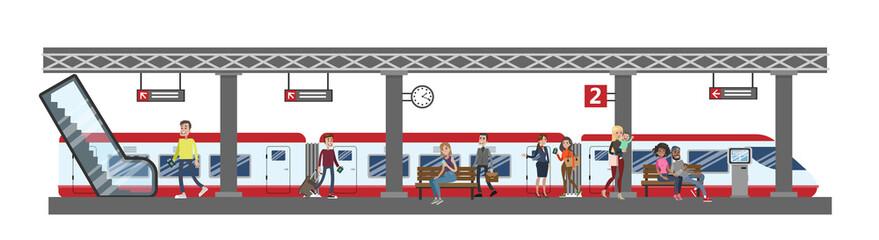 Railway station illustration.