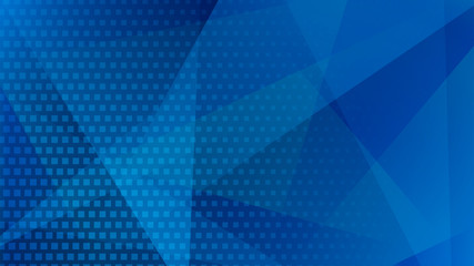 Fototapeta premium Abstract background of lines, polygons and halftone dots in blue colors