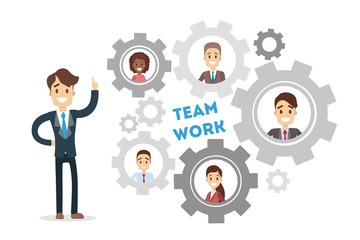 Team work gears.