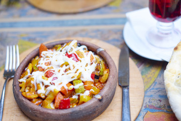 baked vegetables in a pan