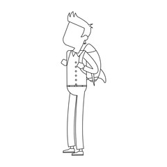 Businessman flying with jetpack vector illustration graphic design