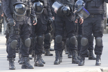 Special police unit at the stadium event secure a safe match