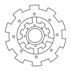 Naklejka premium Gear isolated symbol vector illustration graphic design