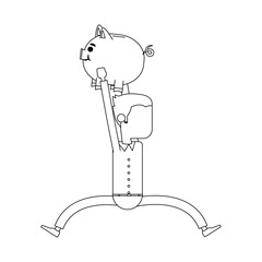 Businessman with piggy savings vector illustration graphic design