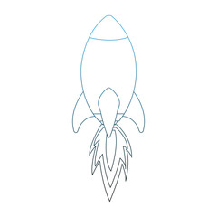 Spaceship rocket taking off vector illustration graphic design
