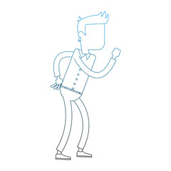 Happy businessman with hands up vector illustration graphic design