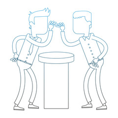 Businessmens in arms wrestling vector illustration graphic design
