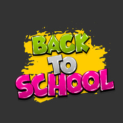 Back to school hand drawn pictures effects. Template comics grunge speech bubble brush halftone dot background. Pop art style. Comic dialog text cloud. Creative sketch explosion.