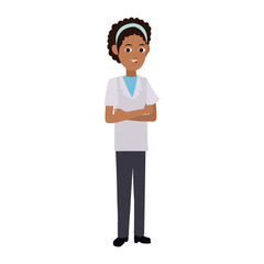 Young nurse cartoon vector illustration graphic design