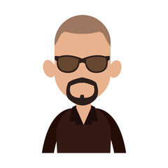 Young man faceless cartoon vector illustration graphic design