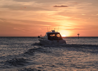 Cruising by a summer sunset 