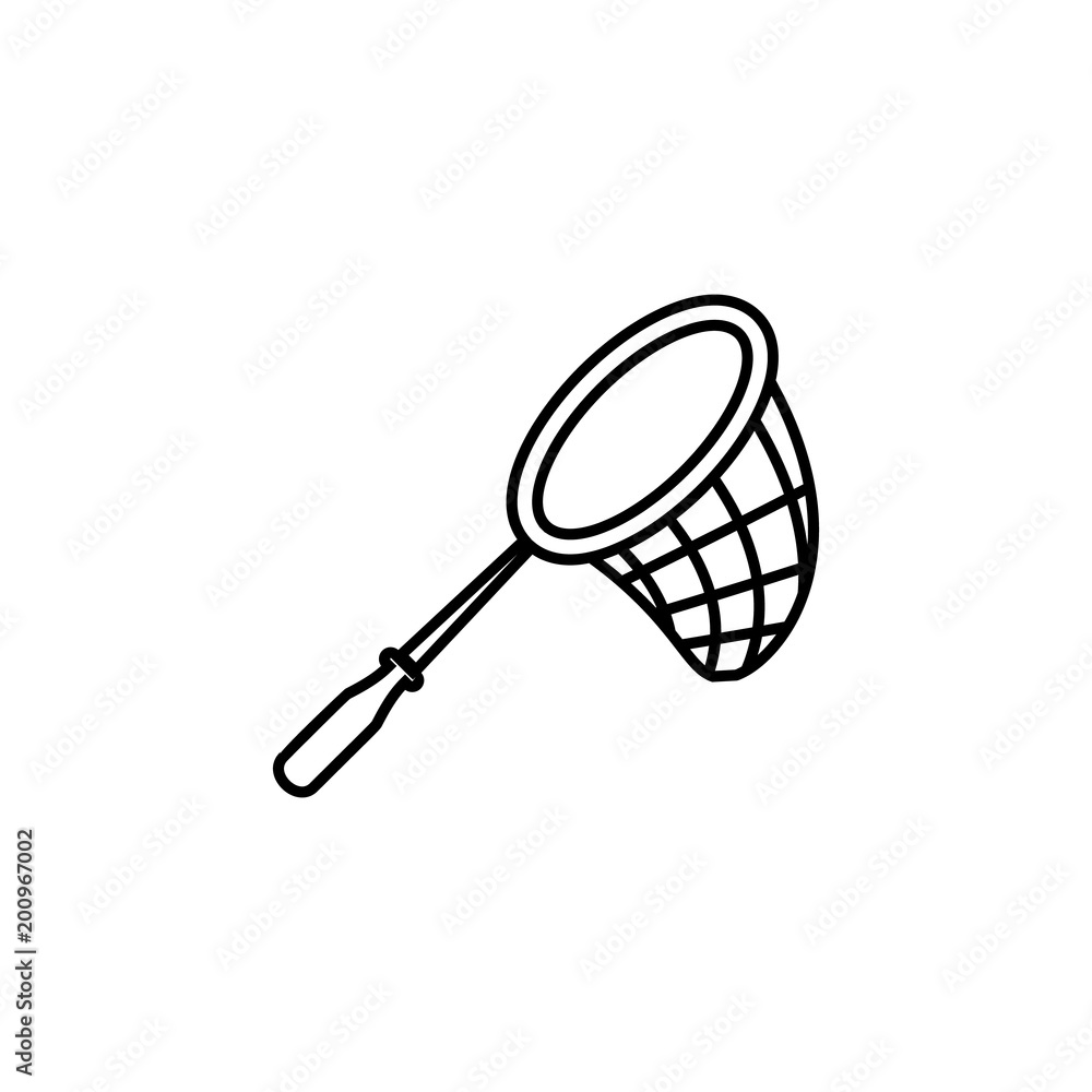 Poster fishing net icon. element of diving, fishing and hunting for mobile concept and web apps. thin line 