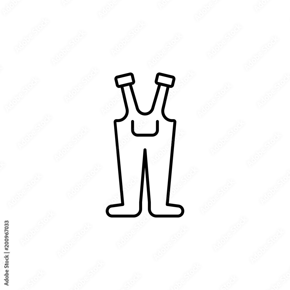 Poster fishing overall icon. element of diving, fishing and hunting for mobile concept and web apps. thin l