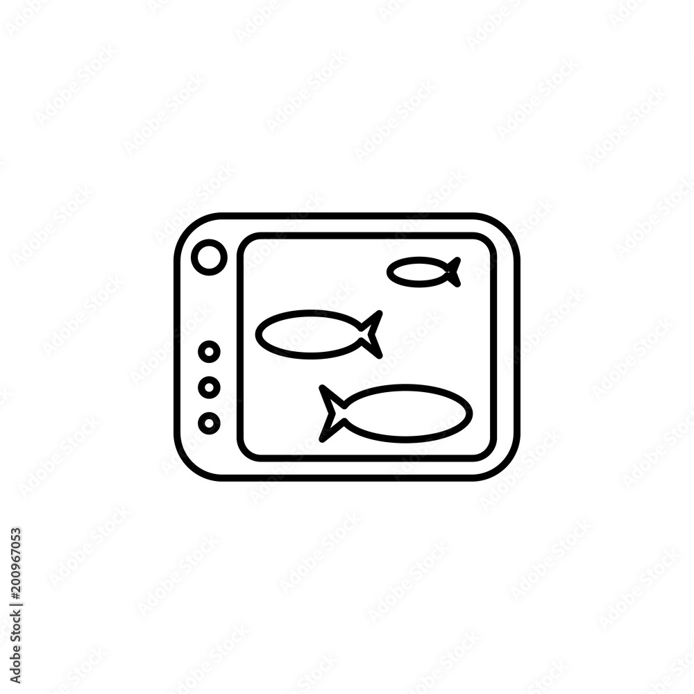Poster fishing echo sounder icon. element of diving, fishing and hunting for mobile concept and web apps. t