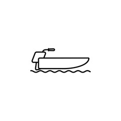 powerboat icon. Element of diving, fishing and hunting for mobile concept and web apps. Thin line icon for website design and development; app development. Premium icon