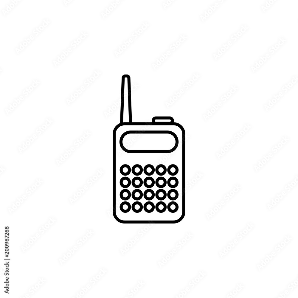 Poster portable radio icon. element of diving, fishing and hunting for mobile concept and web apps. thin li
