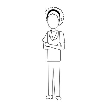Young nurse cartoon vector illustration graphic design