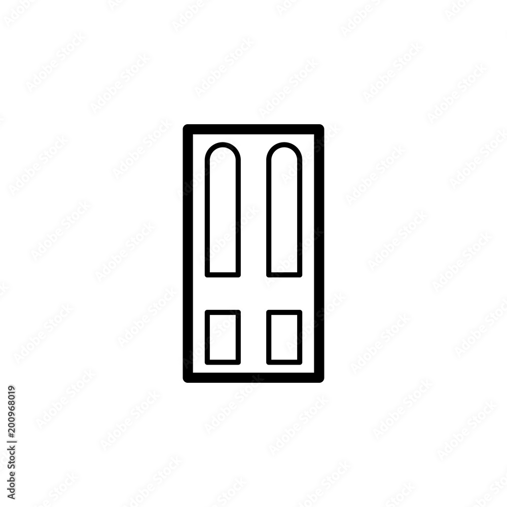 Poster entrance door icon. element of door, window and gate for mobile concept and web apps. thin line icon