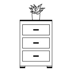 File cabinet with plant vector illustration graphic design