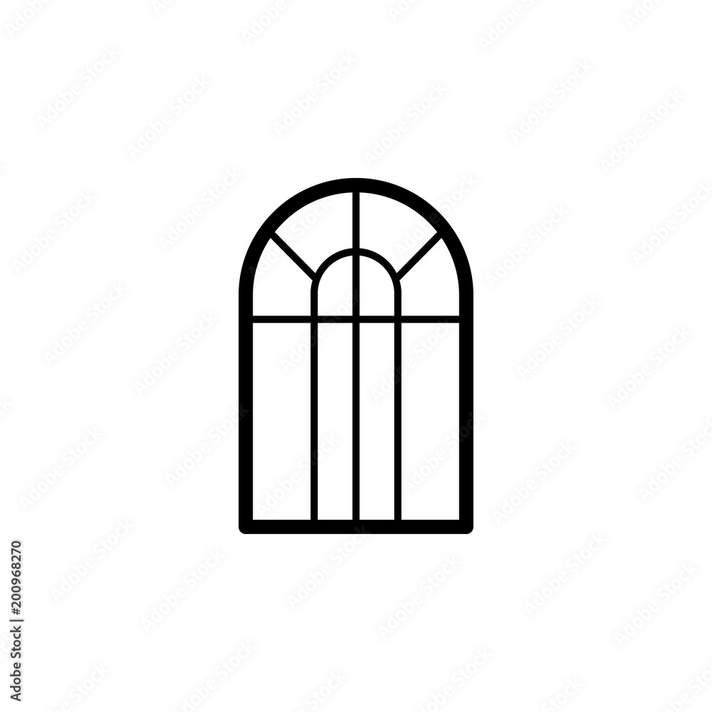 Poster wide window icon. element of door, window and gate for mobile concept and web apps. thin line icon f